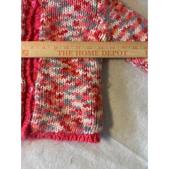 Wonderkids Toddler Girls Pink Variegated Knit Fleece Lined Hooded Cardigan 4T - Picture 4 of 9